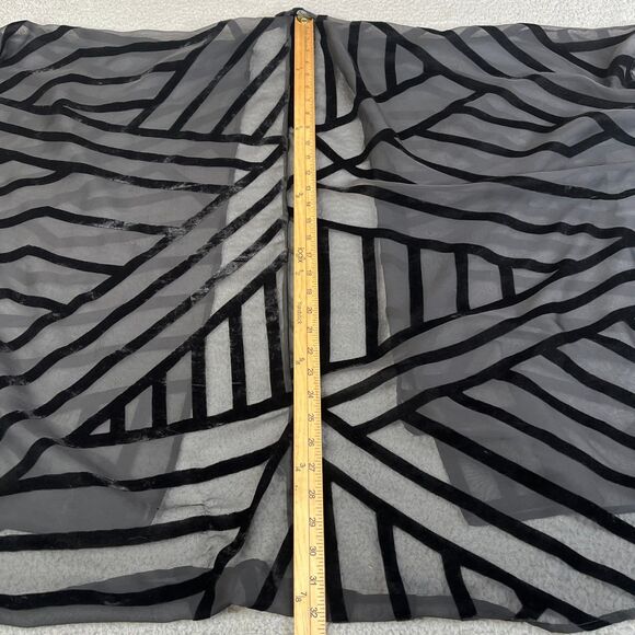 Torrid Cardigan Sweater Women 2/3 Black Open Front Sheer Mesh Velvet Flock Flowy - Picture 6 of 9